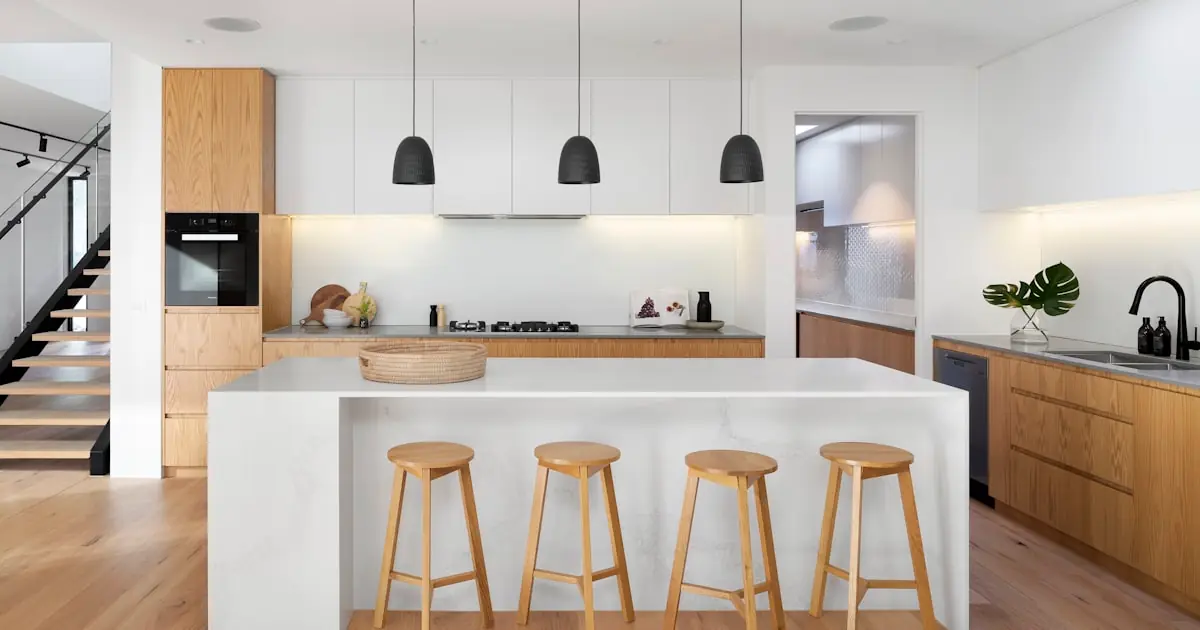 Short-term storage unit with neatly stacked furniture and boxes during a move